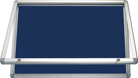 Horizontální vitrina 150x100 cm, zámek,filcový vnitřek - modrý