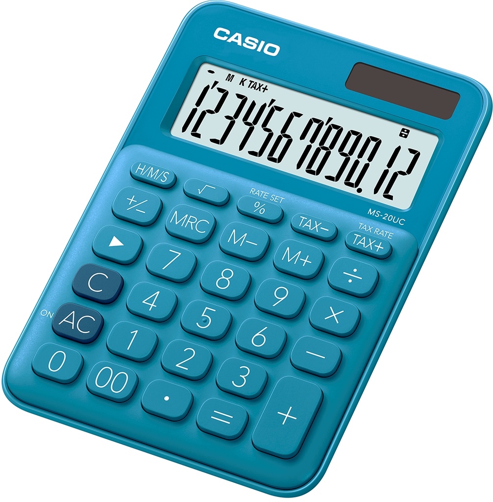 Casio MS 20 UC stolní kalkulačka displej 12 míst modrá