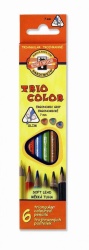 Pastelky Triocolor  -  6 barev / lakované / slabé