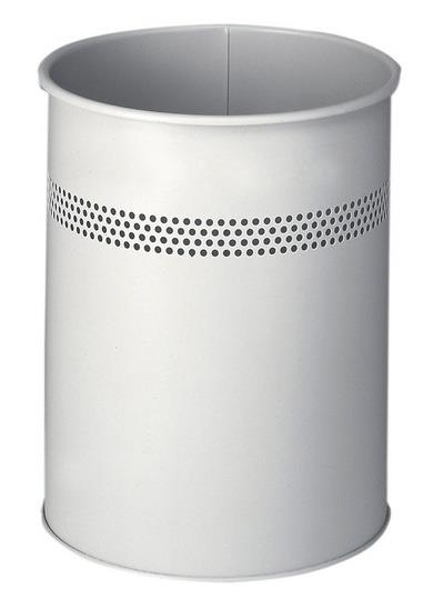 DURABLE Odpadkový koš kovový kulatý 15 P/30, s perforací, šedý